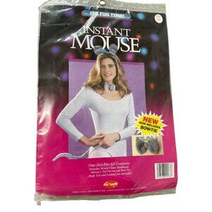 Instant Mouse Costume Set Gray One Size Fun World Tail Ears Headband Bow Tie NEW
